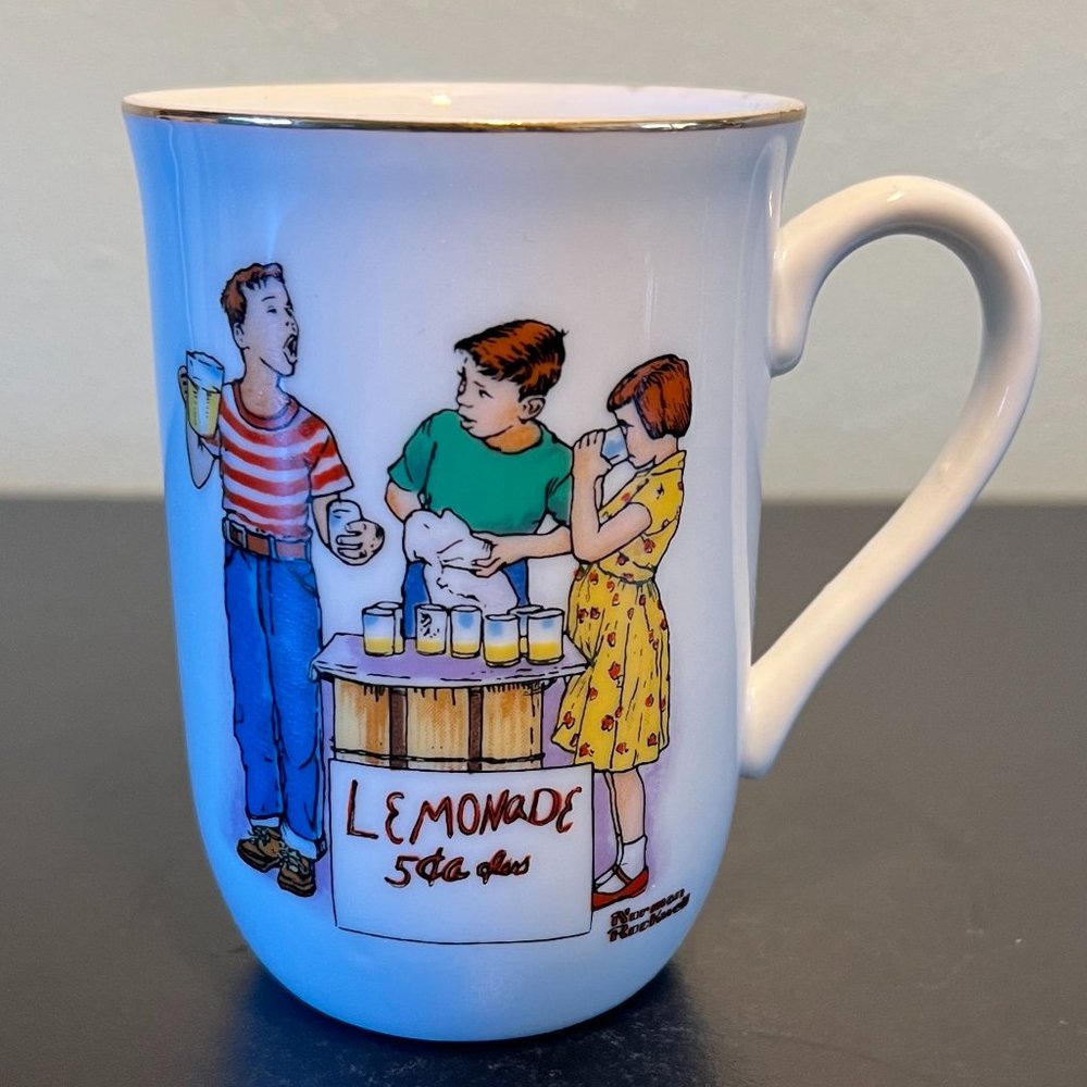 Set of 3 Vintage NORMAN ROCKWELL "Good Old Days" Collection Mugs ~ Cups - Picture 2 of 11